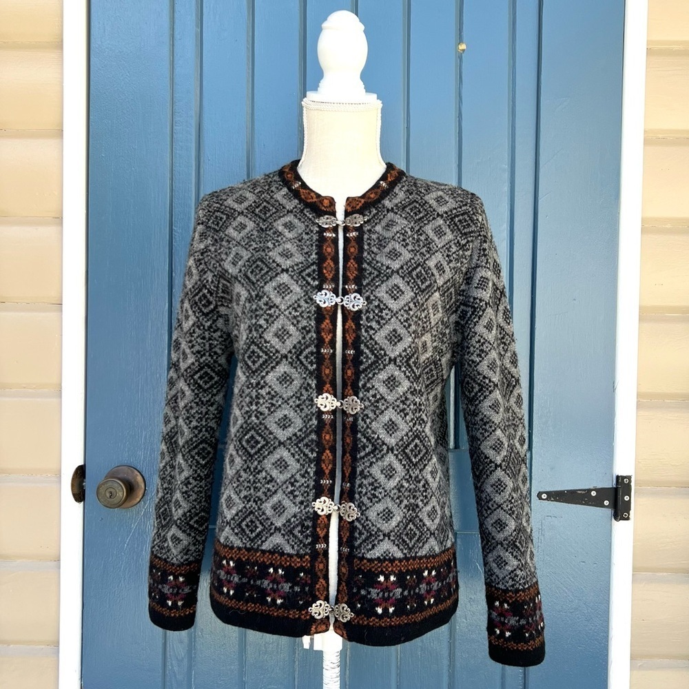 Vintage Susan Bristol 100% Wool Nordic Fair Isle Icelandic Women Size Medium